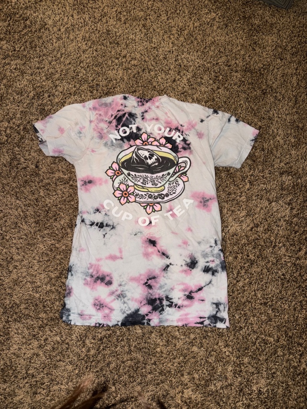 Not Your Cup of Tea Tie-Dye Tee - Pink & Black